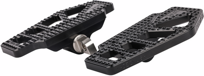 Black THRASHIN SUPPLY CO. Apex Mini Floorboards for drivers, featuring a textured surface and compact design.