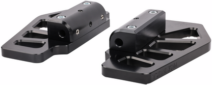 Black Thrashin Supply Co. Apex Mini Floorboards for passenger side motorcycle, made in the USA, compact and durable design.
