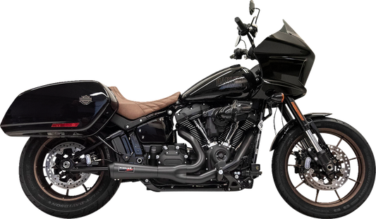 Bassani Xhaust The Ripper Short Road Rage exhaust system in black, showcasing the sleek, polished muffler and piping.