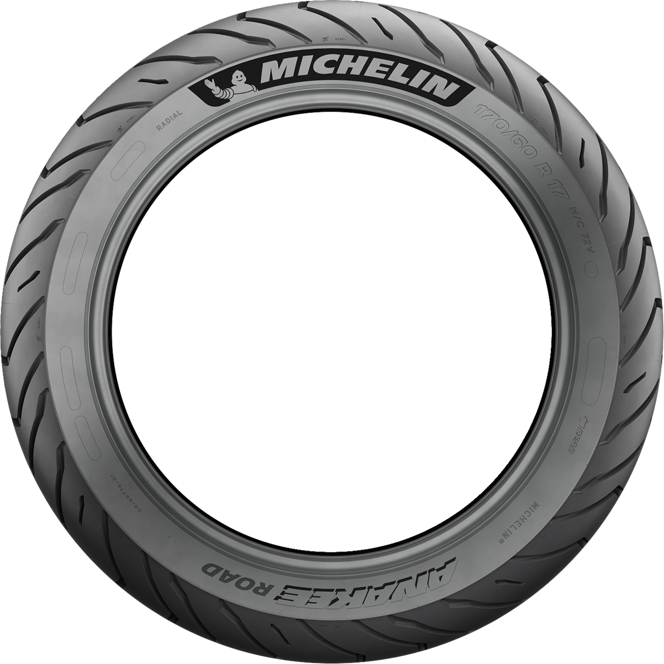 Michelin Anakee Road rear tire 170/60R17 for adventure touring motorcycles, featuring rugged tread design and durable rubber.