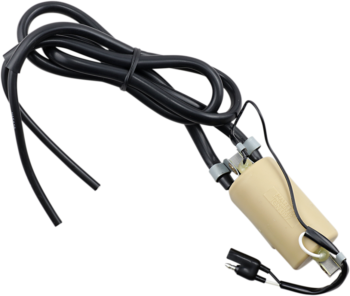 Parts Unlimited external ignition coil for Arctic Cat vehicles, shown in the image with coil and wiring components.