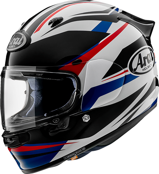 Arai Helmets Quantum-X Ray White motorcycle helmet in XL size, featuring a sleek white design and aerodynamic shape.