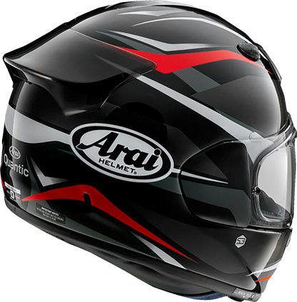 Black ARAI HELMETS Quantum-X Ray motorcycle helmet in XL size with aerodynamic design and sleek finish.