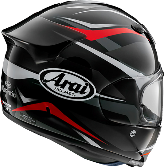 Black ARAI HELMETS Quantum-X Ray motorcycle helmet in XL size with aerodynamic design and sleek finish.