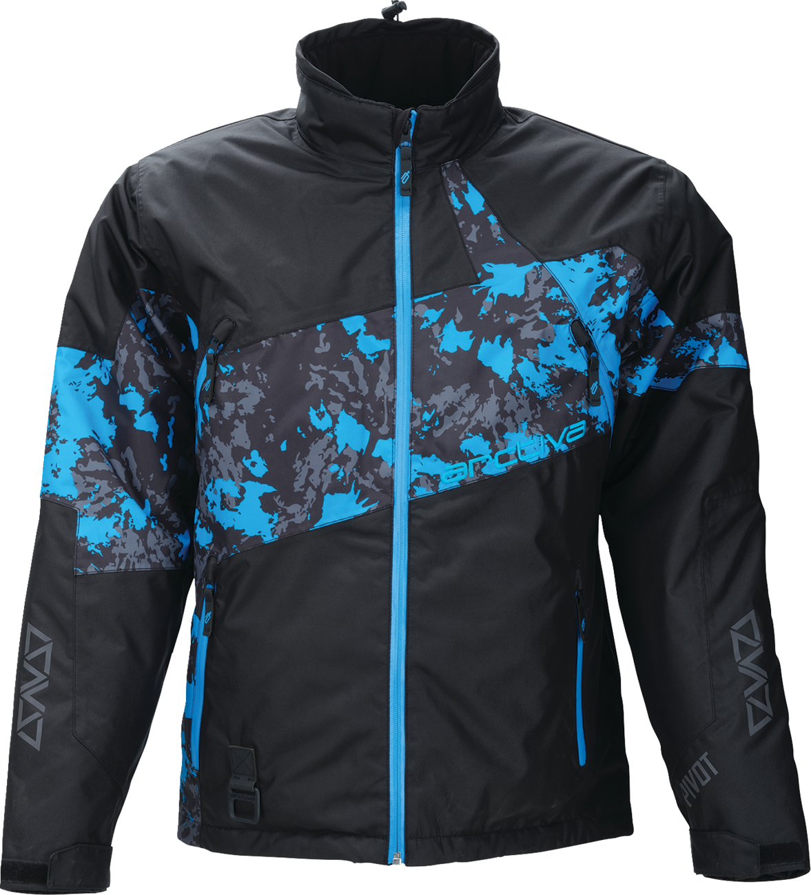 ARCTIVA Pivot 7 Insulated Jacket in 2XL, camo black and blue, showing the insulated winter jacket with camouflage pattern and branding.
