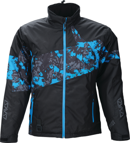 ARCTIVA Pivot 7 Insulated Jacket in 2XL, camo black and blue, showing the insulated winter jacket with camouflage pattern and branding.