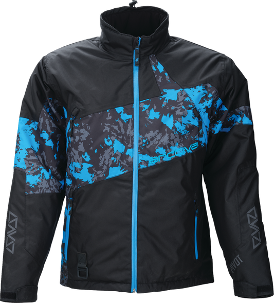 ARCTIVA Pivot 7 Insulated Jacket in 2XL, camo black and blue, showing the insulated winter jacket with camouflage pattern and branding.