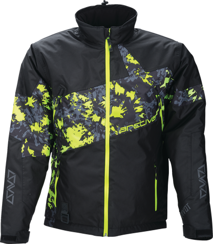 ARCTIVA Pivot 7 Insulated Jacket 2XL - Waterproof Camo Black & Hi-Vis with 200g Insulation