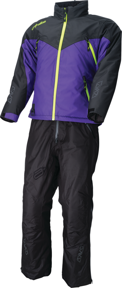 ARCTIVA Women's Pivot 7 insulated jacket in black and purple, featuring a quilted design and front zipper closure.