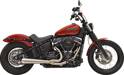 BASSANI XHAUST Road Rage III 2-into-1 motorcycle exhaust system in stainless steel, with visible headers and sleek design.
