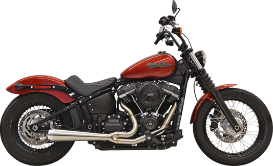 BASSANI XHAUST Road Rage III 2-into-1 motorcycle exhaust system in stainless steel, with visible headers and sleek design.