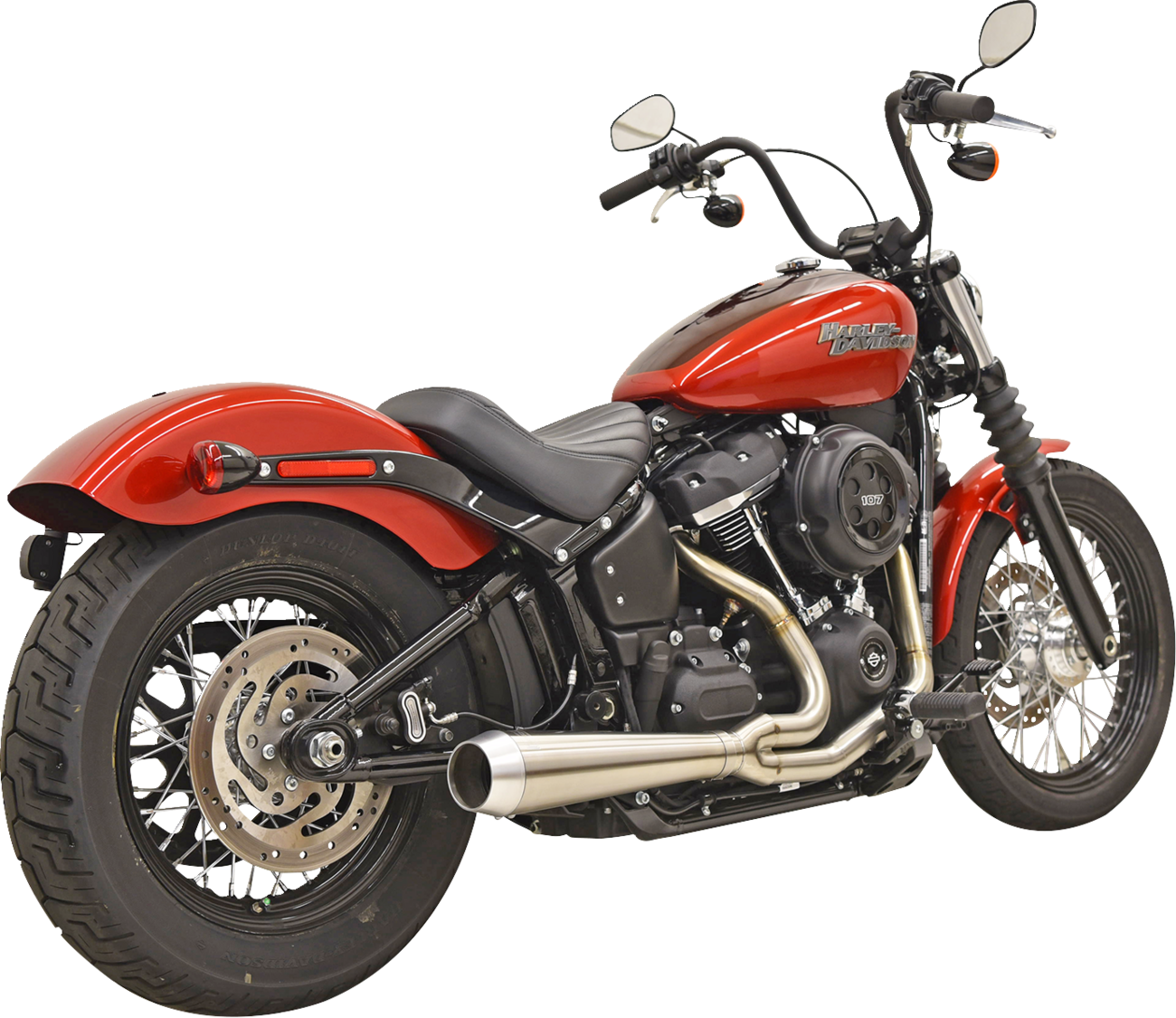 BASSANI XHAUST Road Rage III 2-into-1 motorcycle exhaust system in stainless steel, part number 1S72SSE, with polished finish.