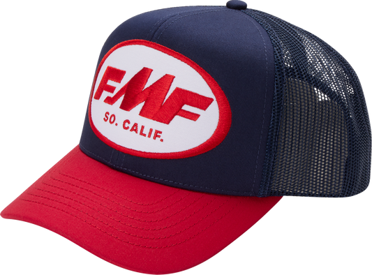 FMF Origins 2 hat in red, white, and blue featuring a stylish design, perfect for casual wear and outdoor activities.