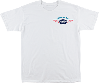 FMF loose white T-shirt in large size, casual fit, soft fabric, front view showing classic style and brand logo.