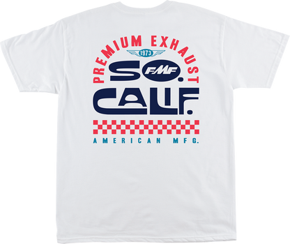 FMF Loose T-Shirt in white, large size, casual fit, soft fabric, front view showing relaxed style and simple design.