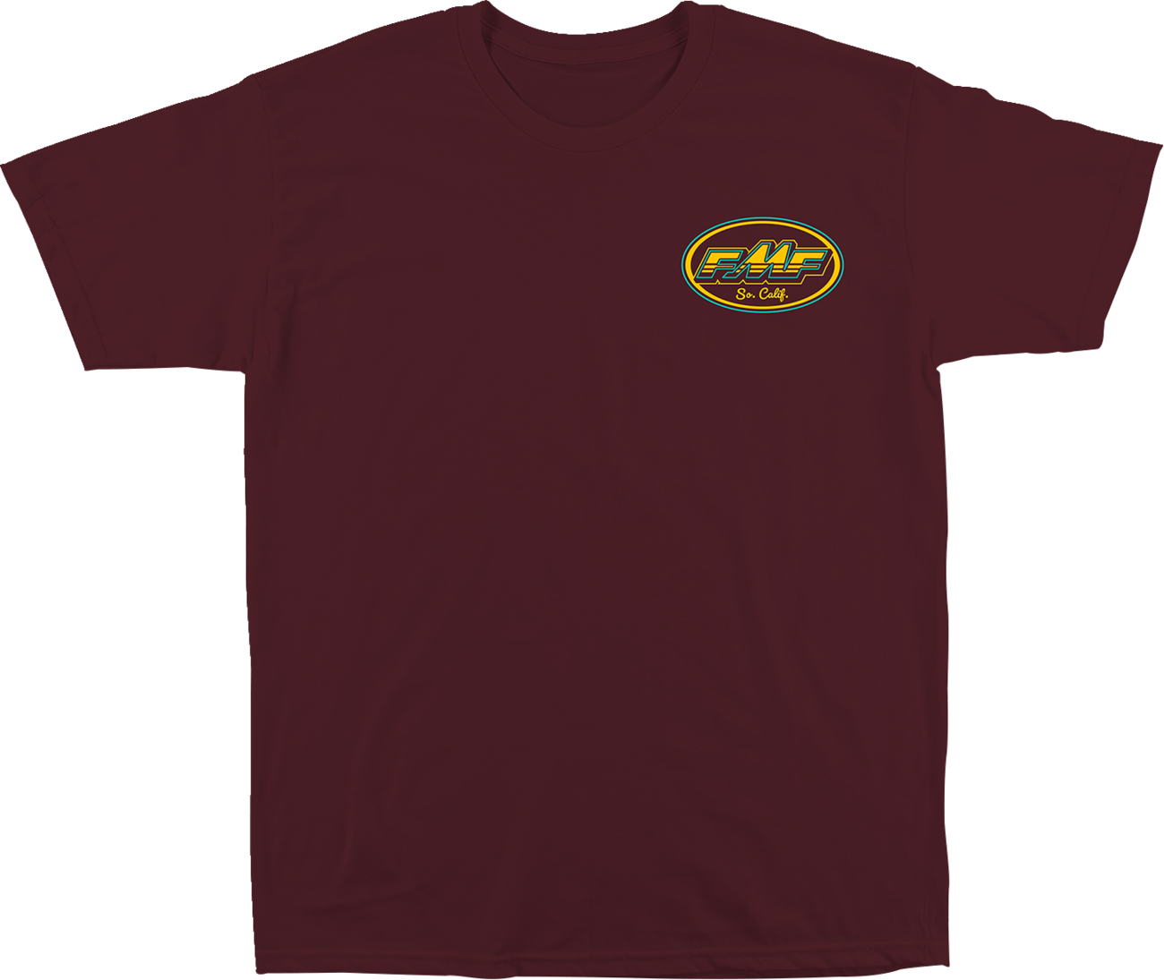 Maroon FMF Golden Stay T-Shirt in 2XL, featuring a comfortable fit and stylish design with the FMF logo on the front.