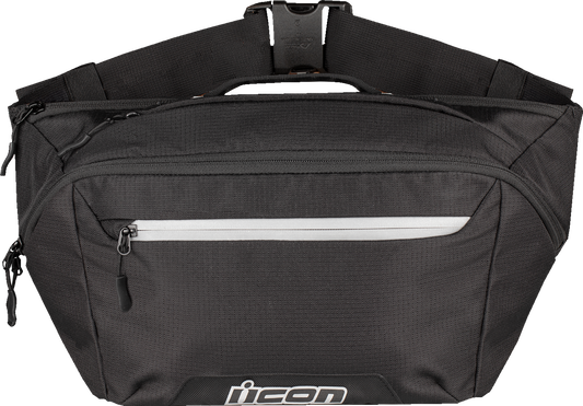 Black ICON Slabtown Slingbag with adjustable strap and sleek design, featuring the ICON logo on the front.