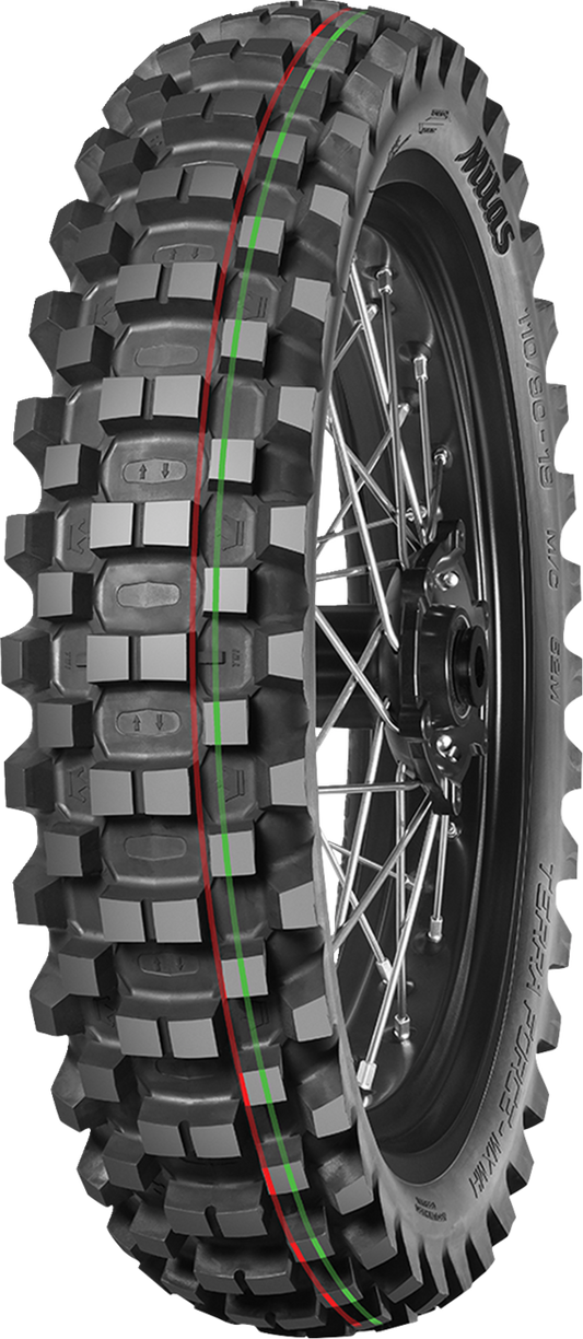 MITAS Terra Force-MX MH Rear Tire for motocross, 120/80-19 size, 63M, designed for off-road racing performance.