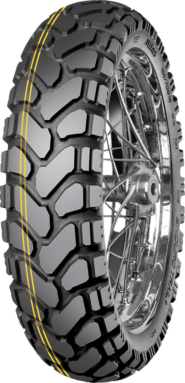 MITAS Enduro Trail+ Dakar rear motorcycle tire 140/80B18 70H for dual sport and adventure touring bikes on rugged terrain