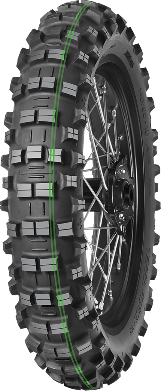 MITAS Terra Force-EF Pro super soft rear motorcycle tire 140/80-18 with aggressive tread pattern