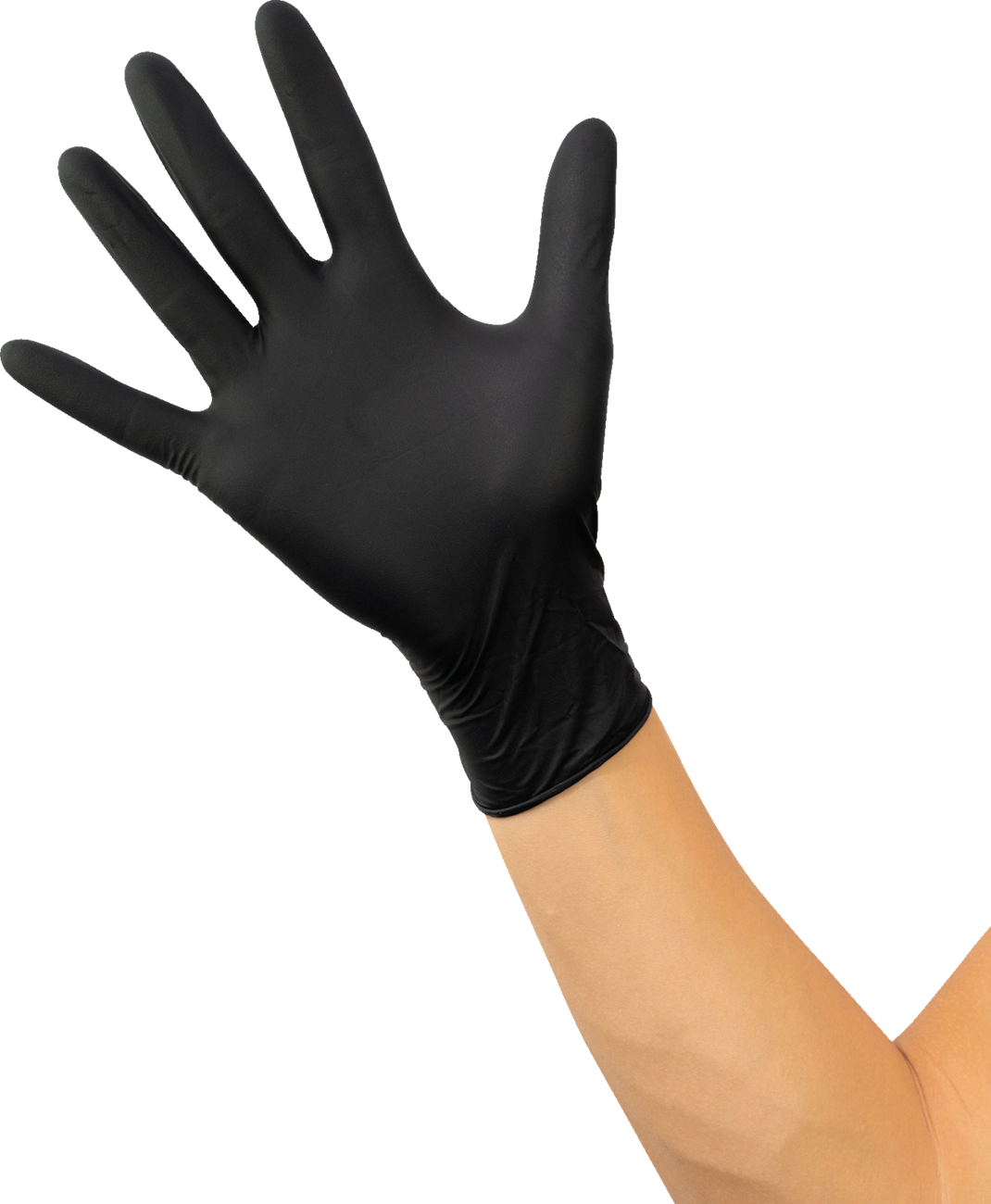 Pair of blue PARTS UNLIMITED Nitrile Gloves 6.5 Mil, 2XL size, shown in a 90-pack for industrial or medical use.
