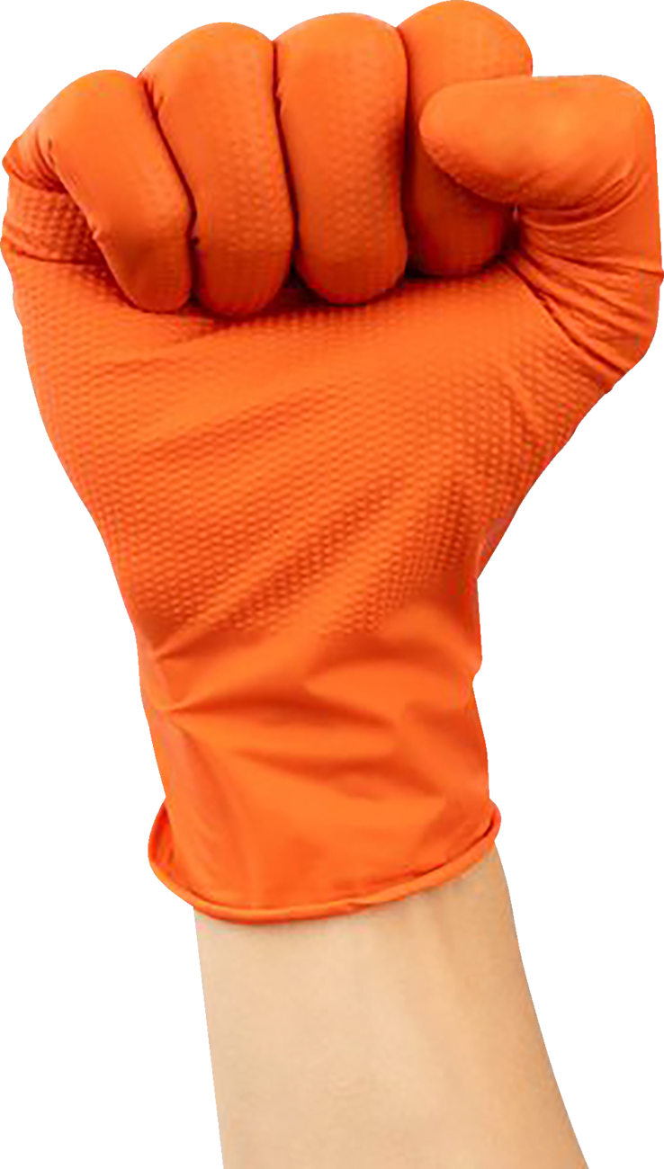 Parts Unlimited Nitrile Gloves 8.5 Mil, 2XL size, 90-pack, durable blue disposable gloves for automotive or industrial use.