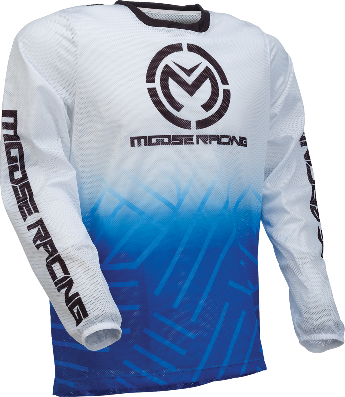 Moose Offroad Sahara Jersey in blue and white, small size, performance offroad riding apparel with a lightweight, breathable design.
