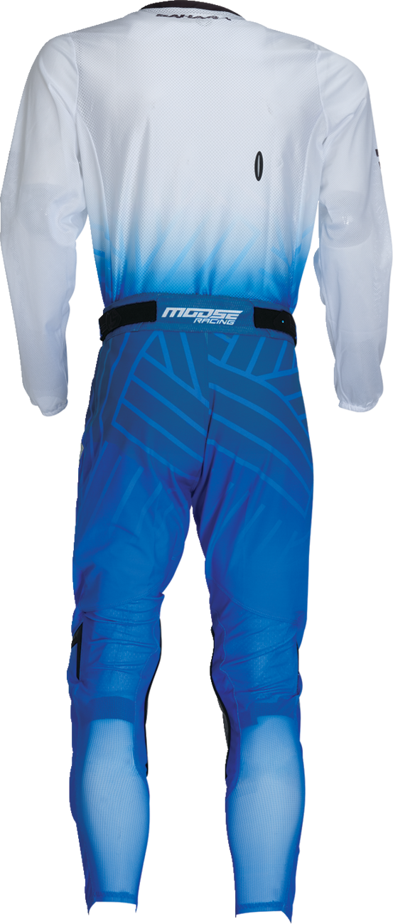 Moose Offroad Sahara Jersey in blue and white, medium size, off-road riding apparel designed for performance and durability.