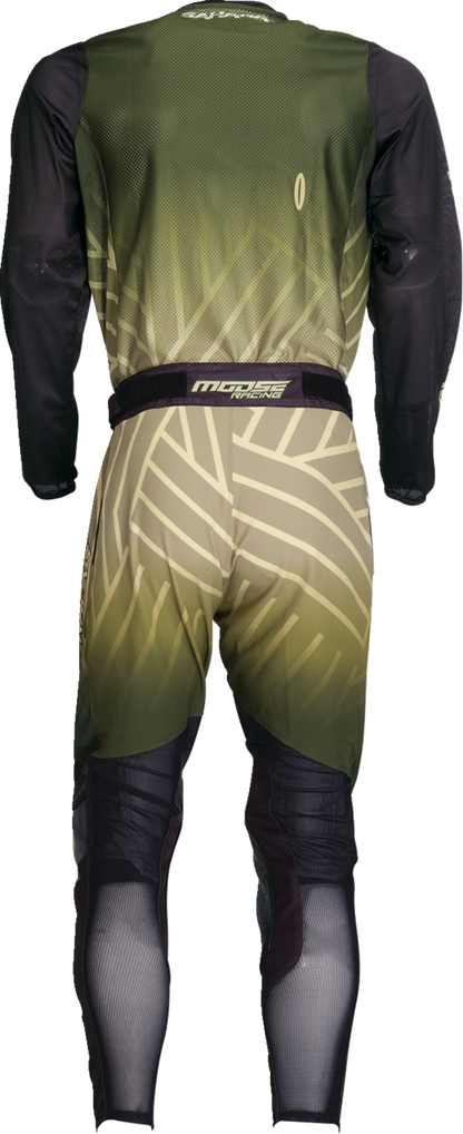 Green and black MOOSE OFFROAD Sahara ATV jersey in large size, featuring performance fabric and rugged off-road design.