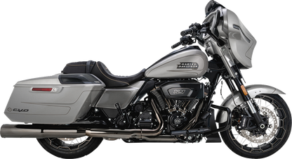 Vance & Hines Hi-Output Slip-On Mufflers in dark chrome with 4.5-inch diameter for high-performance motorcycle exhaust systems.