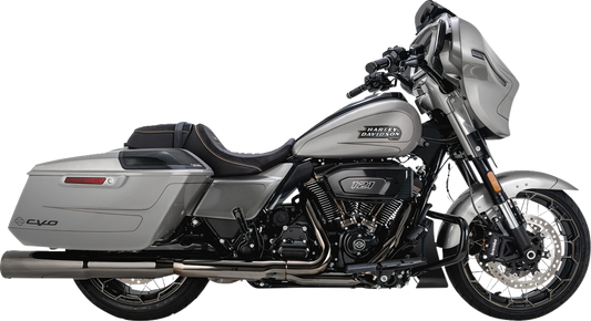 Vance & Hines Hi-Output Slip-On Mufflers in dark chrome with 4.5-inch diameter for high-performance motorcycle exhaust systems.