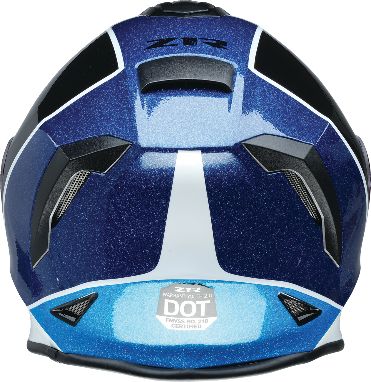 Z1R Youth Warrant 2.0 Snow Helmet in Fresh Pow Purple and Blue, large size, with ventilation and adjustable straps.