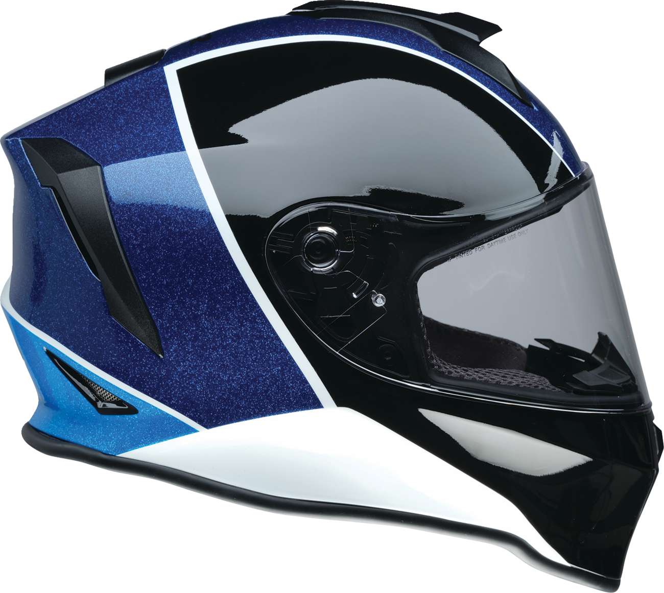 Z1R Youth Warrant 2.0 Snow Helmet in Fresh Pow Purple and Blue, large size, with vents and adjustable strap.