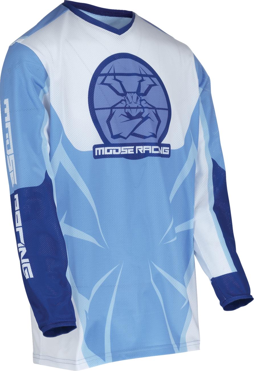 Moose Offroad Youth Agroid Mesh Jersey - Blue/White, Part Number 2912-2482