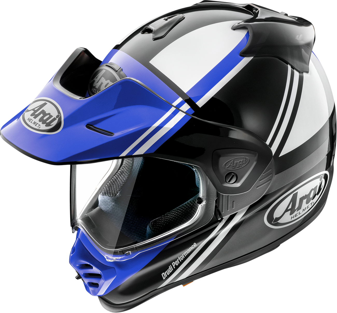 ARAI HELMETS XD-5 Cosmic Blue motorcycle helmet, large size, with sleek design and venting features.