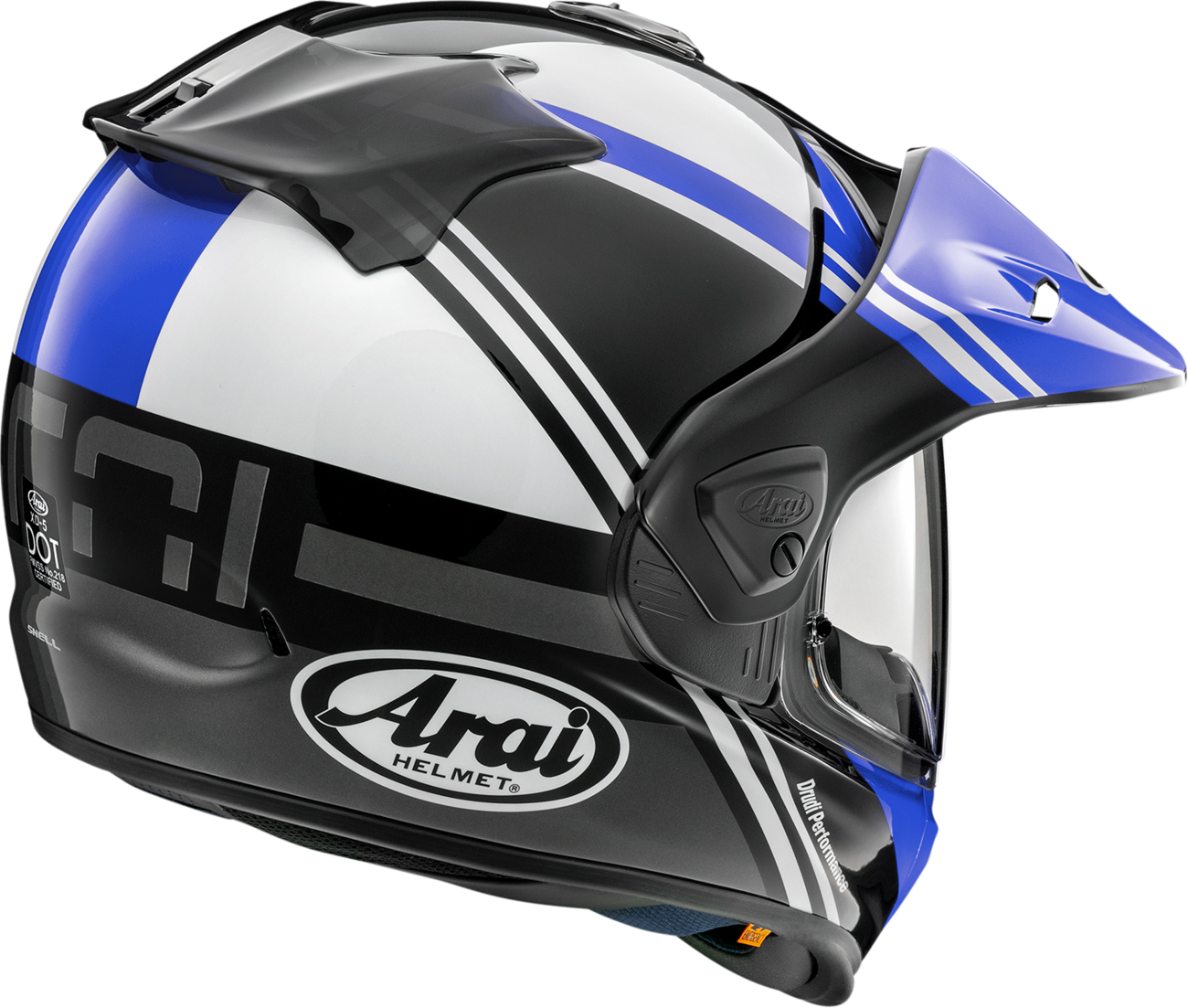 ARAÏ HELMETS XD-5 Cosmic Blue motorcycle helmet, large size, model 0140-0323, with sleek blue design and aerodynamic shape.
