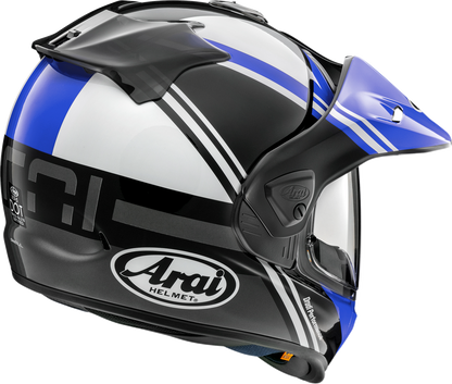 ARAÏ HELMETS XD-5 Cosmic Blue motorcycle helmet, large size, model 0140-0323, with sleek blue design and aerodynamic shape.