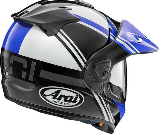 ARAÏ HELMETS XD-5 Cosmic Blue motorcycle helmet, large size, model 0140-0323, with sleek blue design and aerodynamic shape.