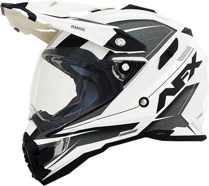 Matte white AFX FX-41 helmet in medium size with a sleek design, featuring the Range model from Bill's Exhausts.