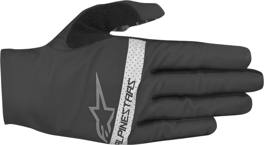 Alpinestars Aspen Pro Lite black motorcycle gloves with reinforced knuckles and adjustable wrist strap, size XS.