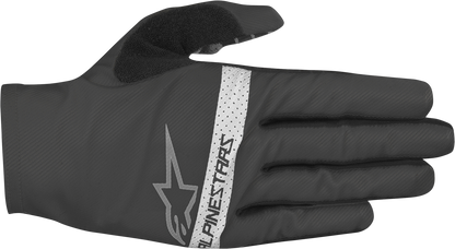 Alpinestars Aspen Pro Lite Black Gloves in Medium size, showcasing lightweight riding gloves with reinforced palms and adjustable wrist straps.