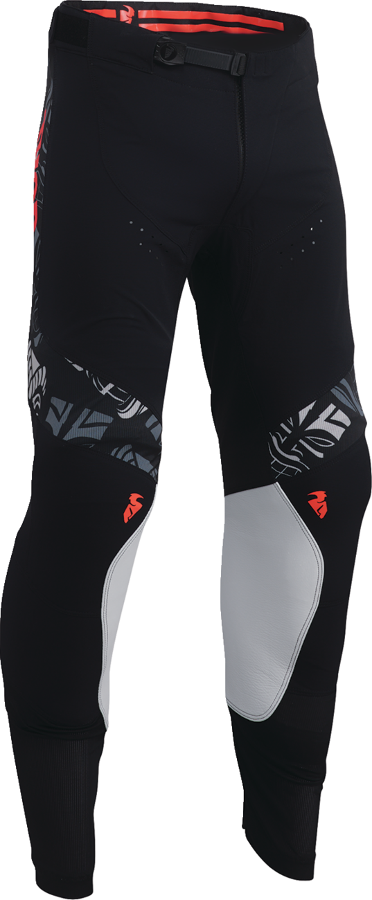 THOR, THOR Prime Aloha Pants - Black/Gray, US 36 | Lightweight Motorcycle Riding Pants with Premium Leather and Ventilation