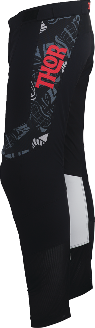 THOR, THOR Prime Aloha Pants - Black/Gray, US 36 | Lightweight Motorcycle Riding Pants with Premium Leather and Ventilation