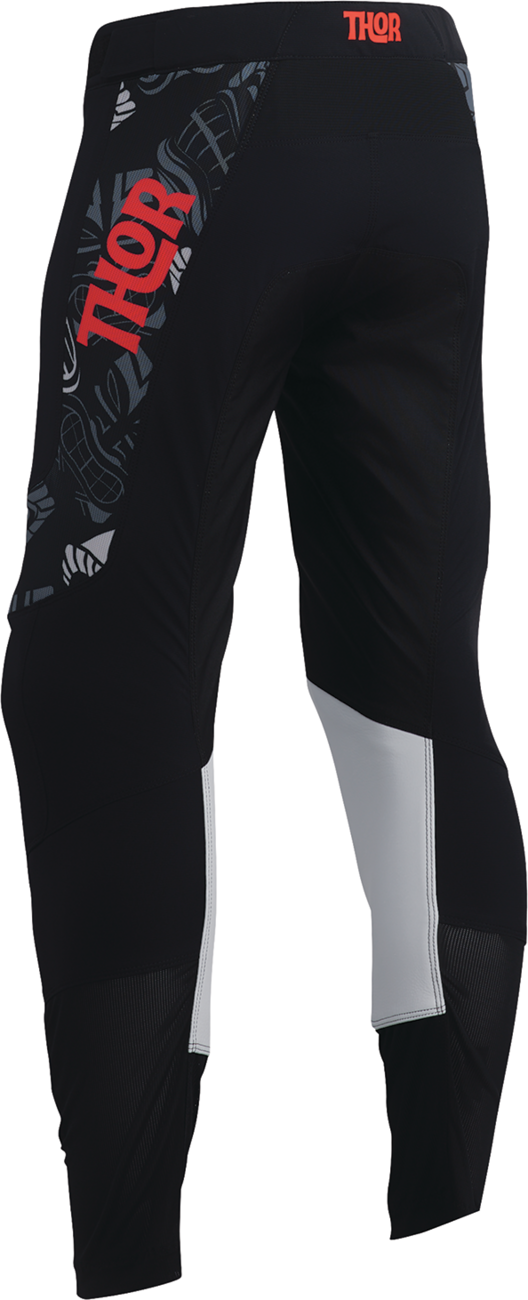 THOR, THOR Prime Aloha Pants - Black/Gray, US 36 | Lightweight Motorcycle Riding Pants with Premium Leather and Ventilation