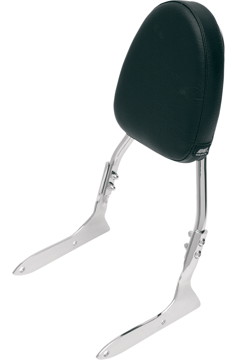 Show chrome sissy bar kit for engine by Bill's Exhausts with sleek chrome finish and mounting hardware.