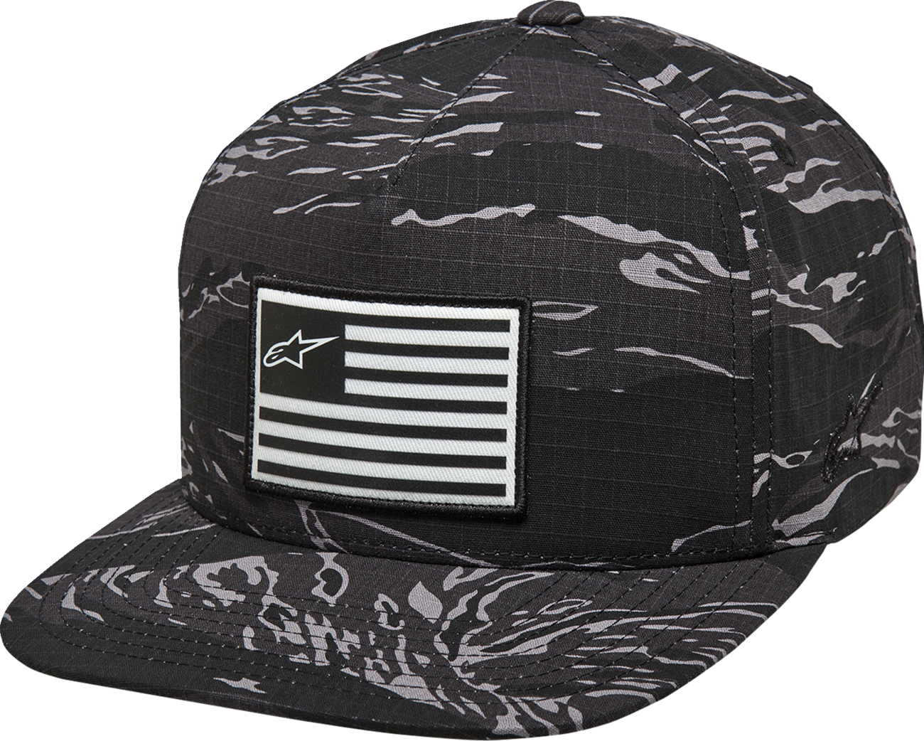 Alpinestars Extol black hat with adjustable strap, lightweight and stylish for casual wear, shown on a plain background.