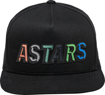 Alpinestars Candy Hat in black, one size, with a curved brim and logo patch, stylish casual accessory.