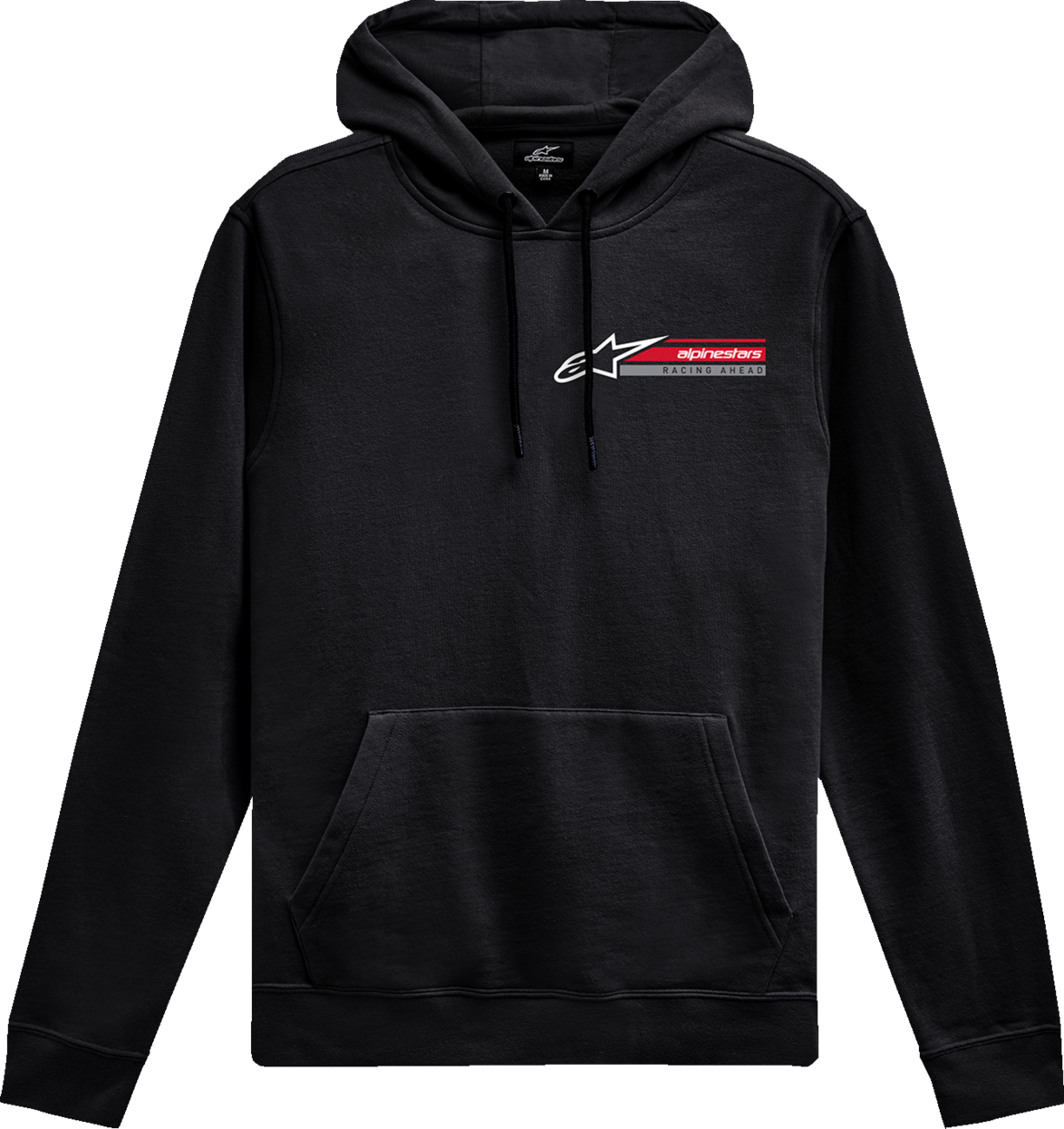 Alpinestars Par Pullover Hoodie in black with racing logo graphic, 2XL size, featuring a comfortable fit and sporty design.