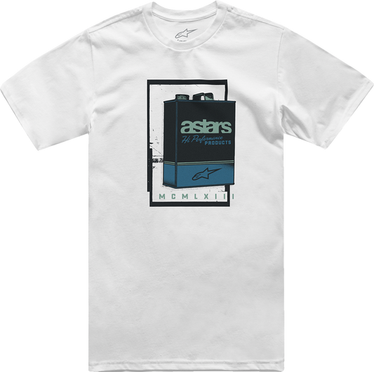 ALPINESTARS, Alpinestars Galun T-Shirt 2XL - White with Vintage Gas Can Artwork