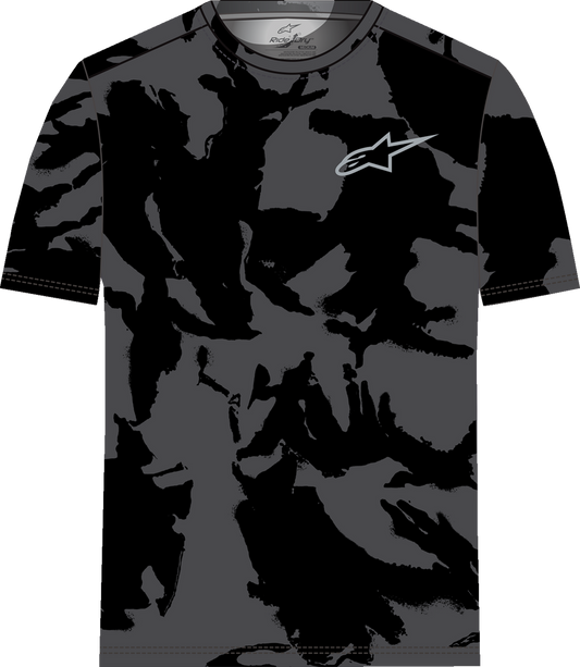 Alpinestars Camo Performance T-Shirt in black and camo, large size, featuring the ALPINESTARS logo and camouflage pattern.